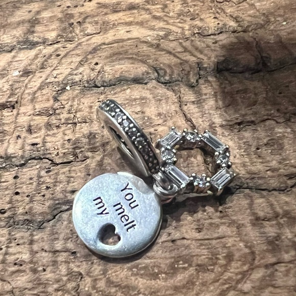 Authentic Pandora Charm Ice Carving Dangle Silver Baguette Clear Zirconia - Picture 3 of 8